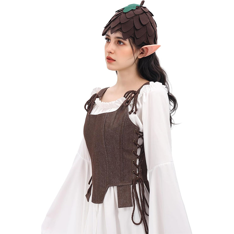 Adult Fairy Hat Pixie Cap Medieval Beret Hat Renaissance Cosplay Headwear Ren Faire Headpiece Costume Accessories