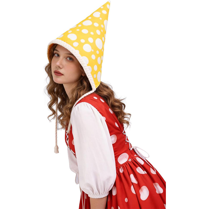 Adult Mushroom Hat Fairy Gnome Dwarf Hat Pixie Hood Cottagecore Elf Cosplay Costume Accessories