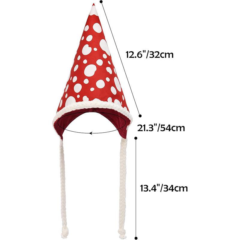 Adult Mushroom Hat Fairy Gnome Dwarf Hat Pixie Hood Cottagecore Elf Cosplay Costume Accessories