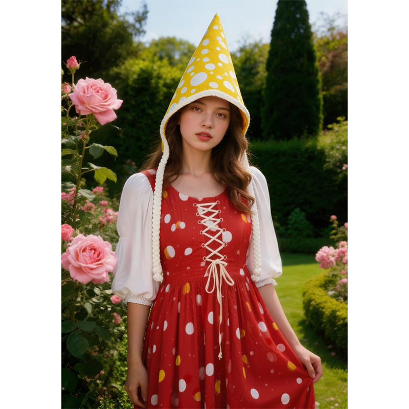 Adult Mushroom Hat Fairy Gnome Dwarf Hat Pixie Hood Cottagecore Elf Cosplay Costume Accessories