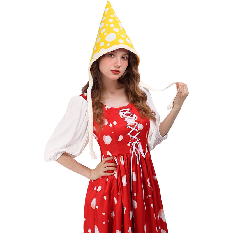 Adult Mushroom Hat Fairy Gnome Dwarf Hat Pixie Hood Cottagecore Elf Cosplay Costume Accessories