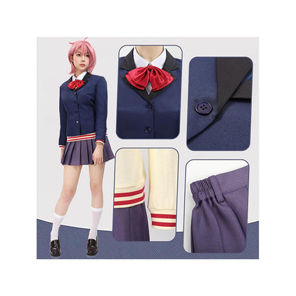 Aira Cosplay Costume School Uniform Skirt Sweater Necktie with Socks Full Set Outfit For Halloween Party