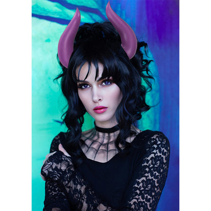 Albedo Demon Devil Horns Cosplay Clip Headwear Accessories for Halloween Party