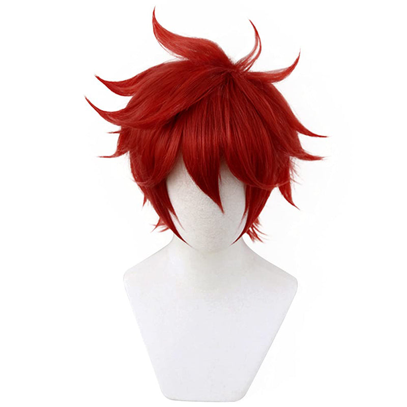 Anime Cosplay Wig Short Red Wig Costume Accessories For Halloween Party