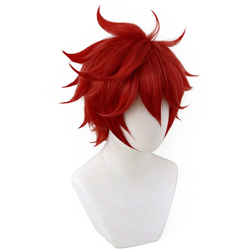 Anime Cosplay Wig Short Red Wig Costume Accessories For Halloween Party