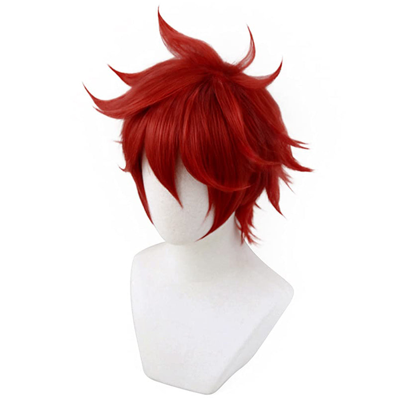 Anime Cosplay Wig Short Red Wig Costume Accessories For Halloween Party