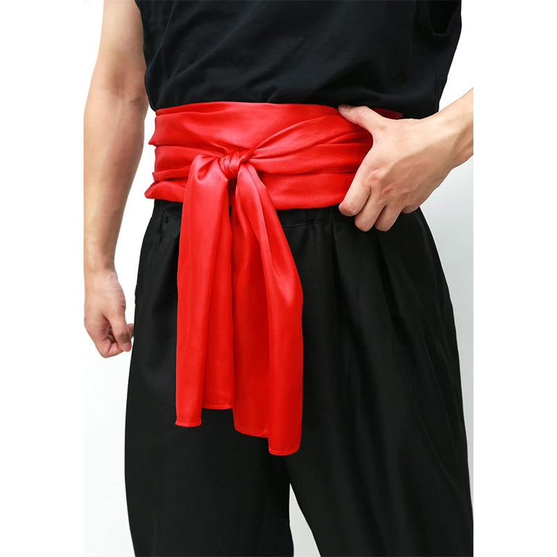 Anime Karate Sash Kung Fu Suit Satin Waist Belt 2 PCS 126”*13” Pirate Cosplay Sash Costume Accessories For Halloween Party