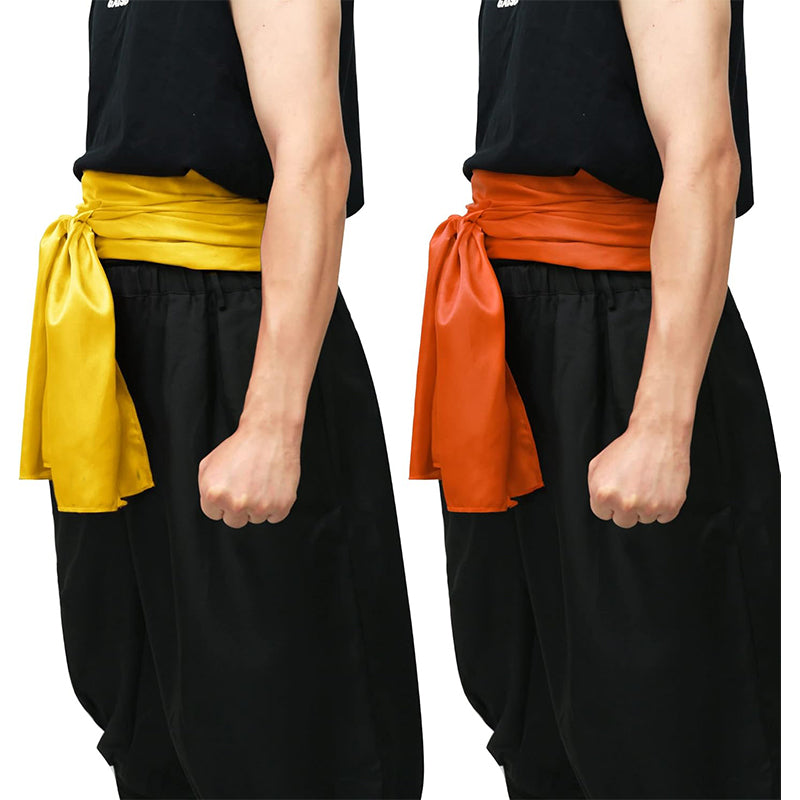 Anime Karate Sash Kung Fu Suit Satin Waist Belt 2 PCS 126”*13” Pirate Cosplay Sash Costume Accessories For Halloween Party