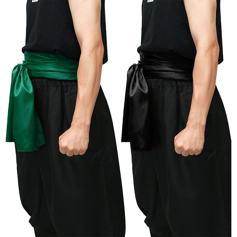 Anime Karate Sash Kung Fu Suit Satin Waist Belt 2 PCS 126”*13” Pirate Cosplay Sash Costume Accessories For Halloween Party