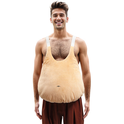 Fake Belly Padding Costume Accessory Adjustable Fat Suit Prop For Halloween Party