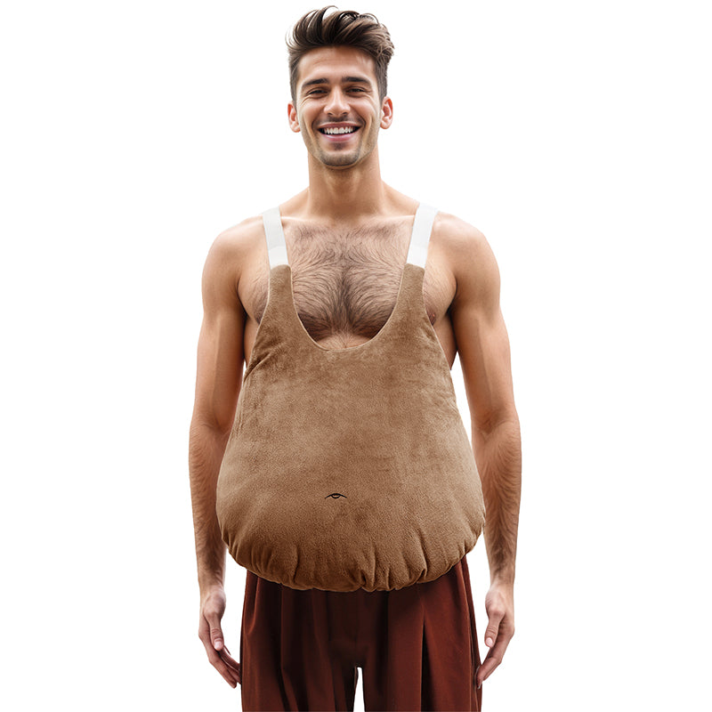 Fake Belly Padding Costume Accessory Adjustable Fat Suit Prop For Halloween Party