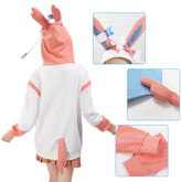 Women Cosplay Hoodie Sweatshirt With Ears and Tail Halloween Party Sweatshirt