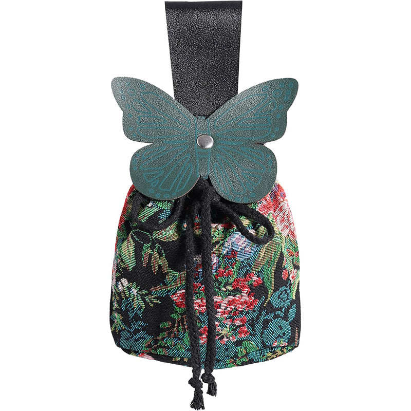 Medeival Renaissance Belt Pouch Butterfly Drawstring Waist Bag Coin Purse Dice Bag LARP Ren Faire Costume Accessories