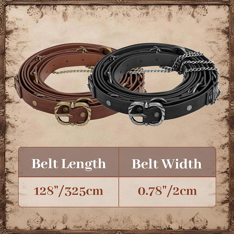 Medieval Belt Pouch Chain Faux Leather Metal Chain Belts Renaissance Pouch Skirt Hikes Dresses Hikes