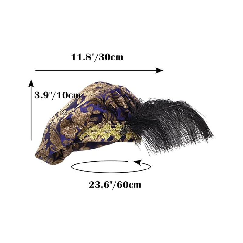 Medieval Beret Tudor Cap With Feather Renaissance Hat Muffin Bard Cap Hat Cosplay Costume Accessories