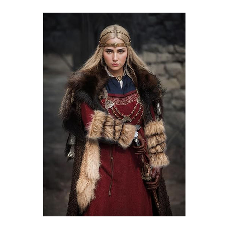 Medieval Bracers Faux Fur Renaissance Arm Wrap Hand Warmer Cosplay Costume Accessories