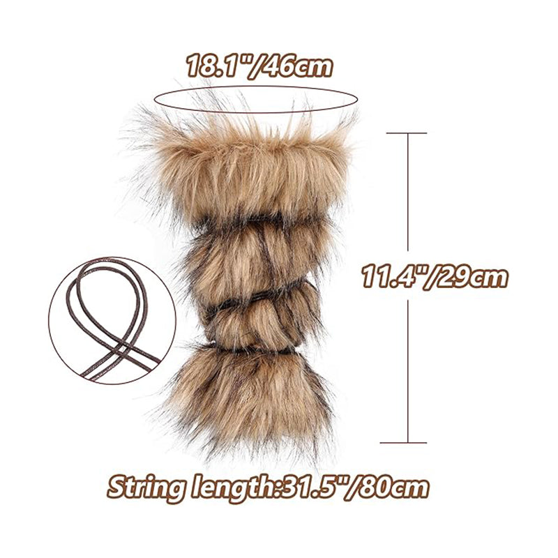 Medieval Bracers Faux Fur Renaissance Arm Wrap Hand Warmer Cosplay Costume Accessories