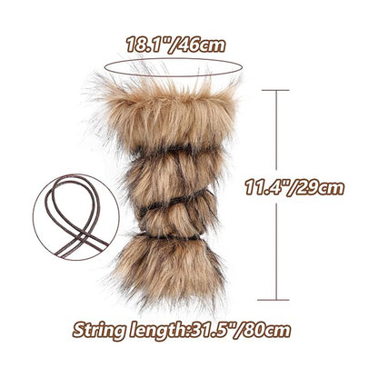 Medieval Bracers Faux Fur Renaissance Arm Wrap Hand Warmer Cosplay Costume Accessories