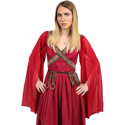 Medieval Skirt Hike Renaissance Waistband 2 PCS PU Leather Dress Clips Pirate Belt Waistband Cosplay Costume Accessories