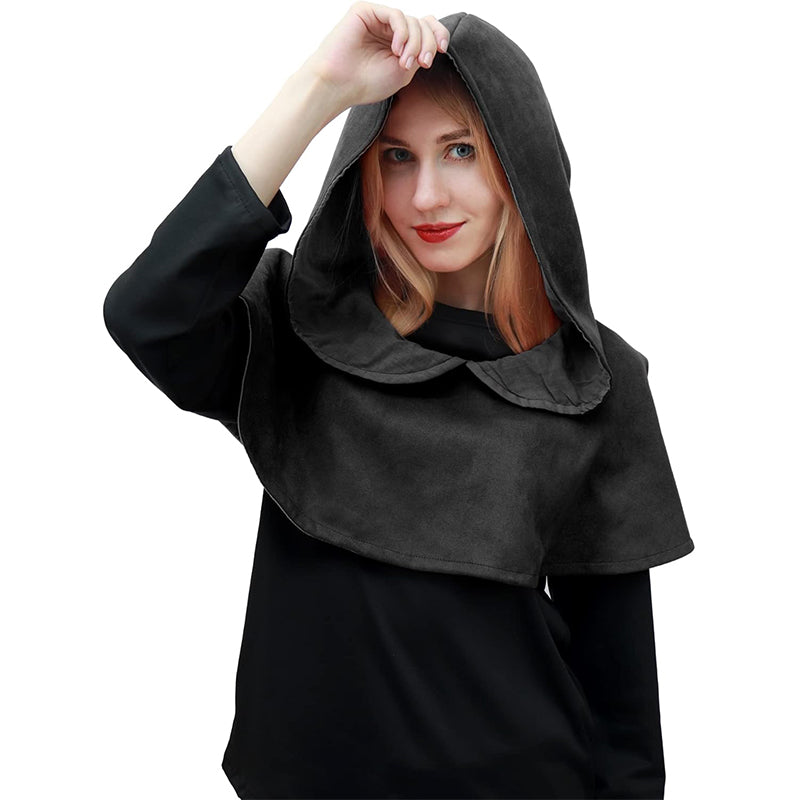 Medieval Cowl Hat Sturdy Faux Suede Pagan Cosplay Costume Accessories for Halloween Party