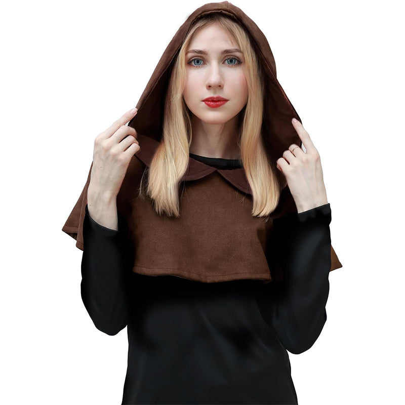 Medieval Cowl Hat Sturdy Faux Suede Pagan Cosplay Costume Accessories for Halloween Party