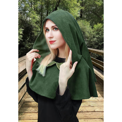 Medieval Cowl Hat Sturdy Faux Suede Pagan Cosplay Costume Accessories for Halloween Party