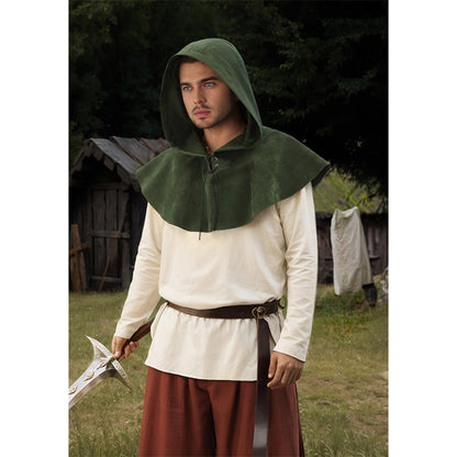 Medieval Cowl Hat Renaissance Cowl Cape Hooded Gothic Pagan Cosplay Costume Accessories