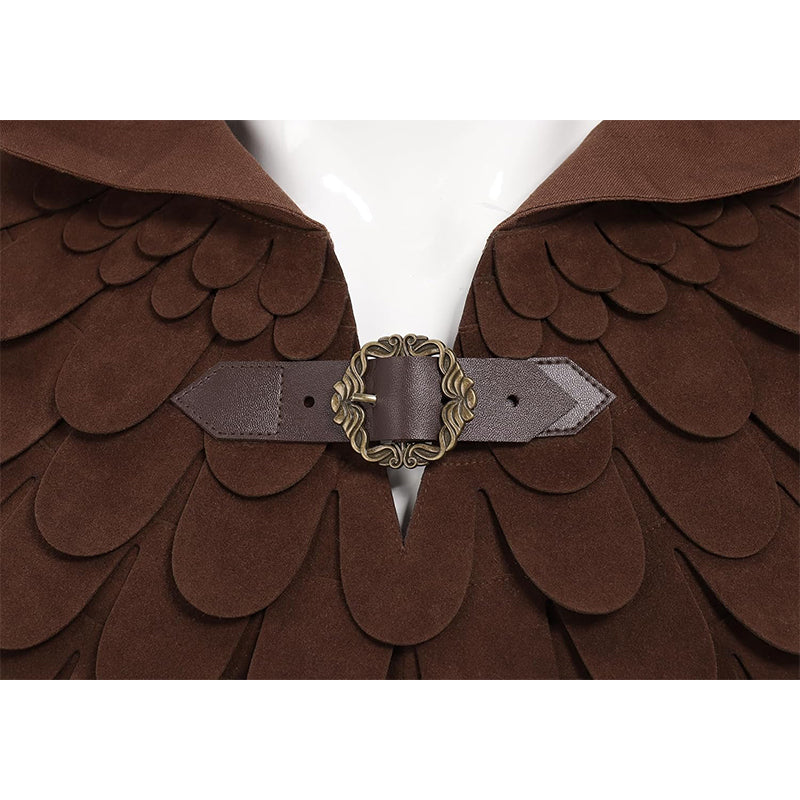 Medieval Cowl Scaly Hat Renaissance Cape Hooded Gothic Pagan Scale Neck Armor Costume Accessories