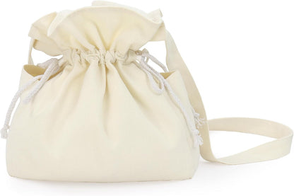 Medieval Drawstring Bag Canvas Shoulder Bag With Side Pockets Renaissance Ren Faire LARP Shoulder Bag Cosplay Costume Accessories