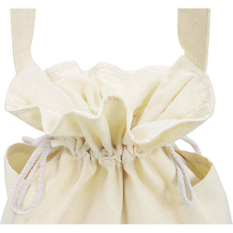 Medieval Drawstring Bag Canvas Shoulder Bag With Side Pockets Renaissance Ren Faire LARP Shoulder Bag Cosplay Costume Accessories