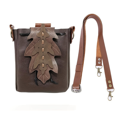 Medieval Drawstring Faux Leather Shoulder Bag Belt Pouch Renaissance Vintage Waist Pack Bag Cosplay Costume Accessories