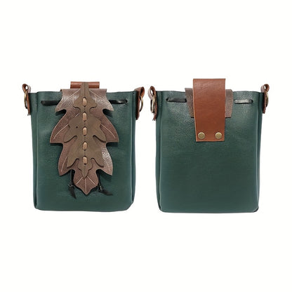 Medieval Drawstring Faux Leather Shoulder Bag Belt Pouch Renaissance Vintage Waist Pack Bag Cosplay Costume Accessories