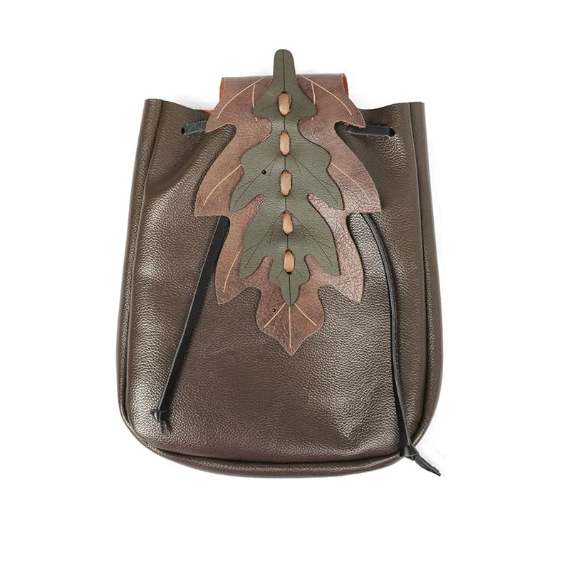 Medieval Drawstring PU Leather Belt Pouch Renaissance Vintage Waist Bag Coin Purse for LARP Pirate Gothic Accessories