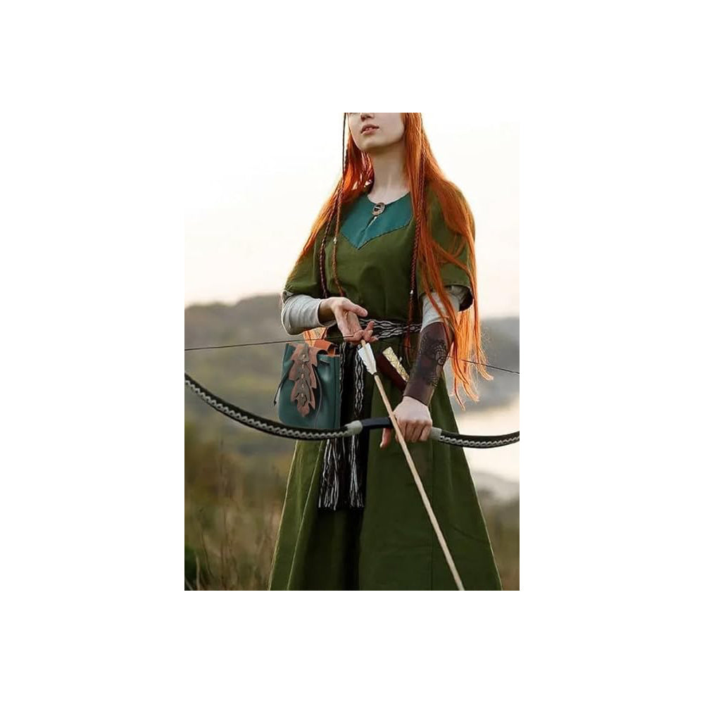 Medieval Drawstring PU Leather Belt Pouch Renaissance Vintage Waist Bag Coin Purse for LARP Pirate Gothic Accessories