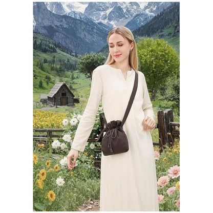 Medieval Drawstring Shoulder Bag Renaissance Canvas Dice Bag Coin Purse Ren Faire Costume Accessories