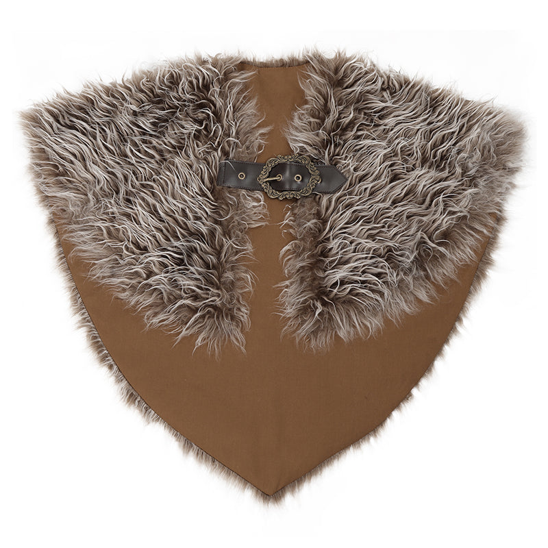 Medieval Faux Fur Collar Shawl Victorian Shoulder Wrap Collar Adjustable Cape Renaissance LARP Cape Costume Accessories