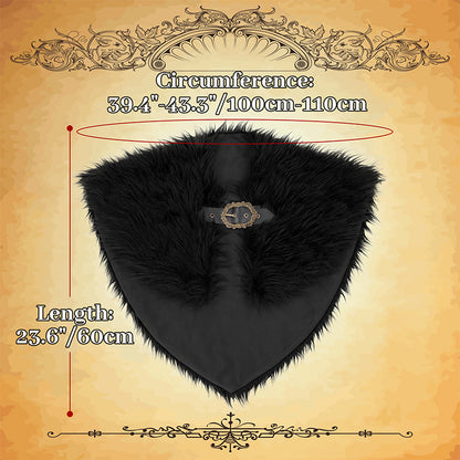Medieval Faux Fur Collar Shawl Victorian Shoulder Wrap Collar Adjustable Cape Renaissance LARP Cape Costume Accessories