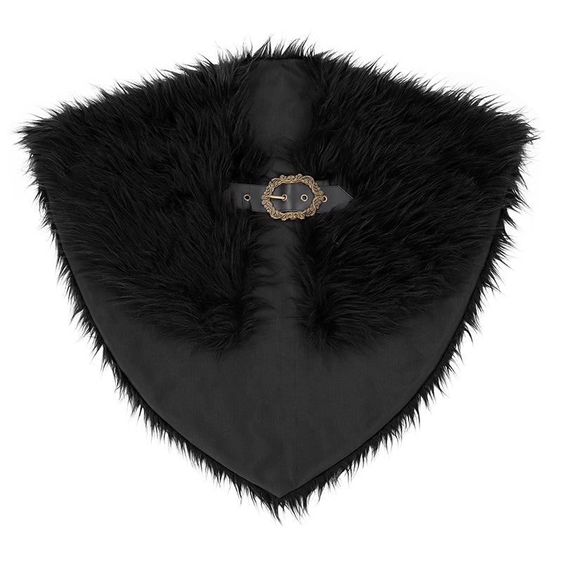 Medieval Faux Fur Collar Shawl Victorian Shoulder Wrap Collar Adjustable Cape Renaissance LARP Cape Costume Accessories