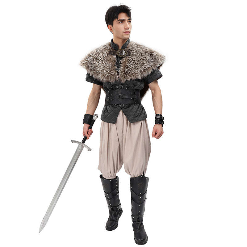 Medieval Faux Fur Collar Shawl Victorian Shoulder Wrap Collar Adjustable Cape Renaissance LARP Cape Costume Accessories