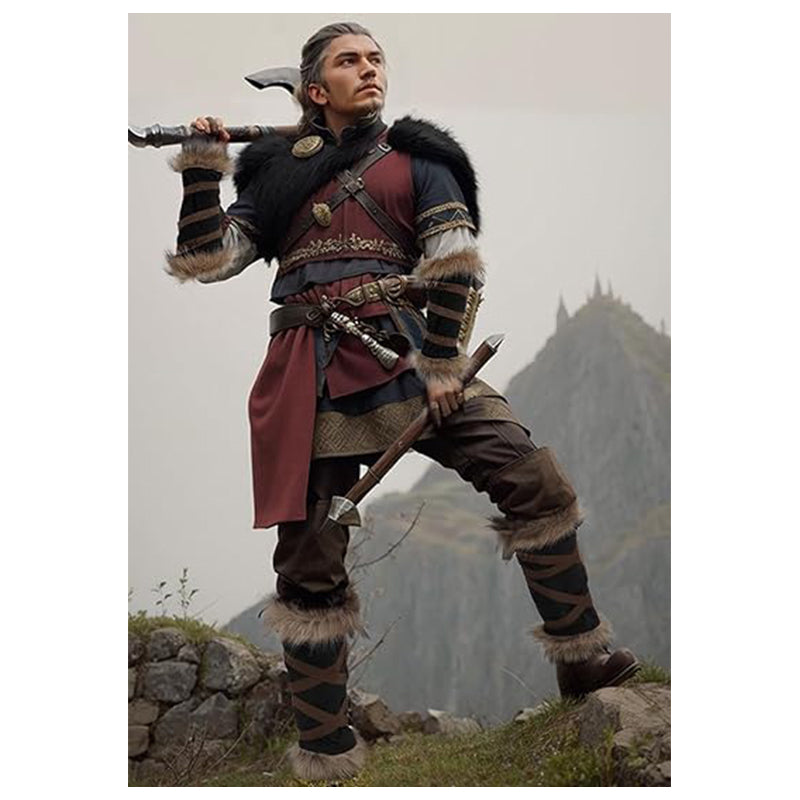 Medieval Faux Fur Leg Wraps Eskimo Cosplay Boots Covers LARP Renaissance Leg Covers Costume Accessories