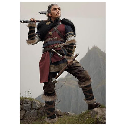 Medieval Faux Fur Leg Wraps Eskimo Cosplay Boots Covers LARP Renaissance Leg Covers Costume Accessories