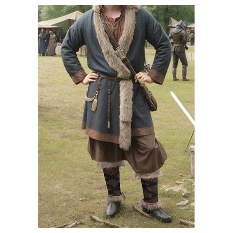 Medieval Faux Fur Leg Wraps Eskimo Cosplay Boots Covers LARP Renaissance Leg Covers Costume Accessories