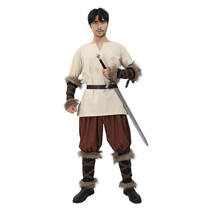 Medieval Faux Fur Leg Wraps Eskimo Cosplay Boots Covers LARP Renaissance Leg Covers Costume Accessories