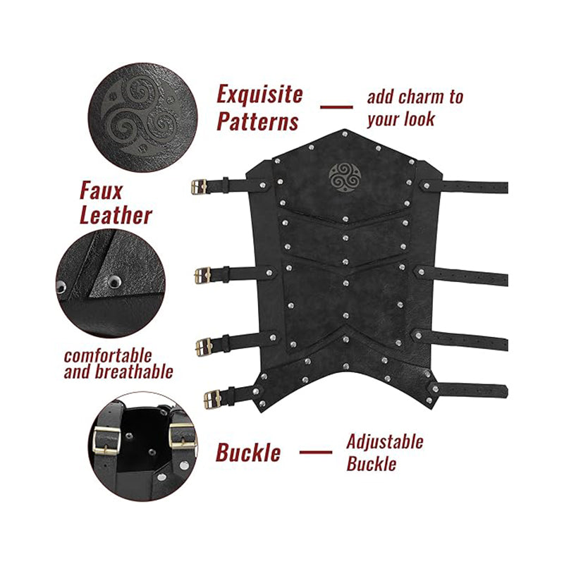 Medieval Faux Leather Leg Armor Boot Covers Vintage Renaissance Knight Gaiters Mercenary Leg Guards Cosplay Costume Accessories