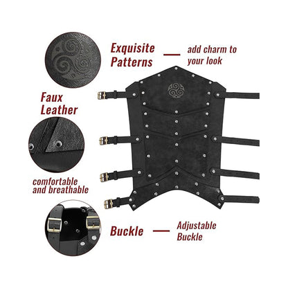 Medieval Faux Leather Leg Armor Boot Covers Vintage Renaissance Knight Gaiters Mercenary Leg Guards Cosplay Costume Accessories