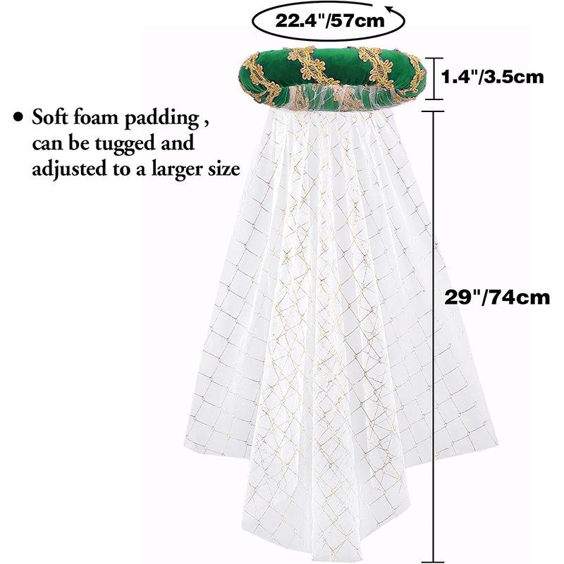 Medieval Headwear Headpiece Bourrelet With Gold Trim Renaissance Padded Roll Chaplets Coif Cap Velvet Costume Accessories