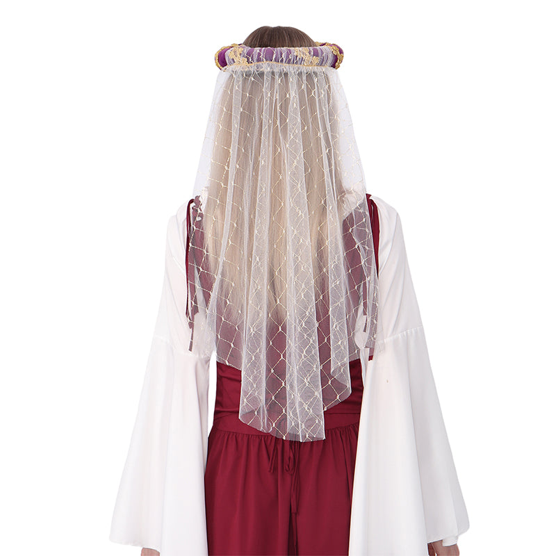 Medieval Headwear Headpiece Bourrelet With Gold Trim Renaissance Padded Roll Chaplets Coif Cap Velvet Costume Accessories