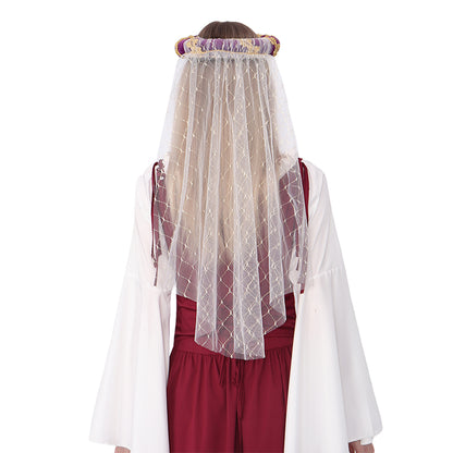 Medieval Headwear Headpiece Bourrelet With Gold Trim Renaissance Padded Roll Chaplets Coif Cap Velvet Costume Accessories