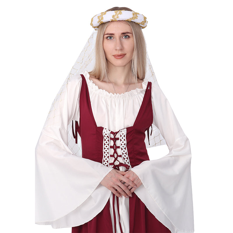 Medieval Headwear Headpiece Bourrelet With Gold Trim Renaissance Padded Roll Chaplets Coif Cap Velvet Costume Accessories
