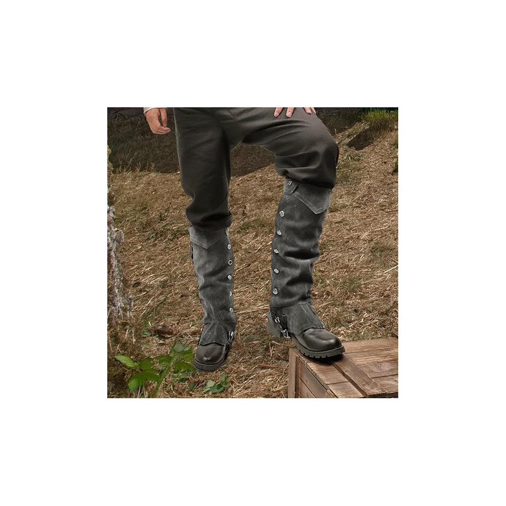 Medieval Leg Covers Pirate Renaissance Faux Leather Steampunk Costume for Boots